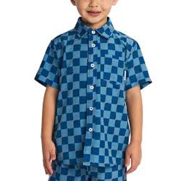 NWT Sovereign Code Boy's Shirt Blue Checkered 18 - Picture 1 of 11
